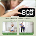 Miniatyrbild 2 av 5: Rosa digital LED-väckarklocka med snooze-funktion, 2 larm, USB