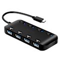 Miniatyrbillede 1 af 5: (Type C)Salg- AGILITY, Fuld USB-stikkontakt, USB 3.0-strømstikhub,