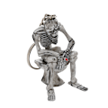 Miniatyrbillede 1 af 5: Skull Keychain Pendant Halloween Siddende WC Spøgelse Nøglering Spøgelse