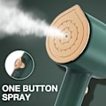 Miniatyrbillede 4 af 5: (Grøn) Mini folde strygejern, foldbart dampstrygejern (med 50 ml vandtank), 180 graders foldbar strygemaskine, mini rejsejern, egnet til hjem og rejser