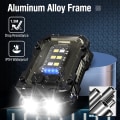 Miniatyrbillede 5 af 5: (Sort) 900 Lumen Genopladelig Mini EDC Lommelygte, Multi-Farve Lys Kilde Alarm Lys, Lille Nøglering Lommelygte med Magnetisk Base
