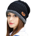 Pikkukuva 1 / 5: Naisten paksu lämmin talvipipo hattu slouchy skully neulotut hatut，Bla