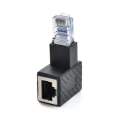 Miniatyrbild 4 av 4: Höger vinkel RJ45 hane till hona nätverkskabel 90 graders adapter