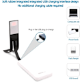 Miniatyrbillede 5 af 5: (Sort) LED-lys USB-læselampe, 3-farvet læselampe til læsning i sengen med øjenbeskyttelse Clip LED-læserlampe Natlygte Læselampe til læsning i sengen