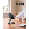 Miniatyrbillede 2 af 4: Sort-(110*80*28MM) Justerbar Telefonholder, Telefon Dock - Sammenfoldelig Dock Stand kompatibel med iPhone 14 Pro Max Plus, 13/