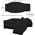 Miniatyrbillede 4 af 5: Sorte 2 par fingerløse handsker Cashmere håndledsvarmere termiske G A