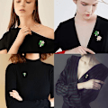 Miniatyrbillede 5 af 5: Firkløver Brosche Pin Grøn Rhinestone Brosche Legering Krystal Tørklæde Clip Krystal Brosche Pin Jule Brosche Pin Luc