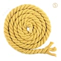Miniatyrbilde 1 av 5: 8mm x 20m 3-trådet flettet bomullsreip for håndverk, strikking og garn (05# Yellow)