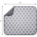 Miniatyrbilde 2 av 5: 2-pak mikrofiber tørkematte for oppvaskstativ, absorberende tørkematte for glass, tallerken og kopp 40cm x 46cm, grå stativ