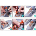 Miniatyrbillede 3 af 4: (Farve Orange) (1 Par) Elastiske Snørebånd med Snøre - Ingen Behov for at Binde Sko Farve Orange