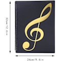 Miniatyrbild 3 av 5: 40-sidig notställ - A4-format - Plast - Fällbar - Vattentät - Med innerficka för noter - För piano, gitarr och fiol