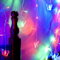 Miniatyrbillede 3 af 5: 4m Butterfly Ice Strip Curtain Light Julelys Kæde Net