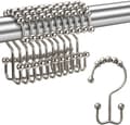 12 duschdraperi krokar, rostfria metall dubbel glid s