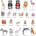 Miniatyrbillede 2 af 5: 21 stk. broderede dyreplaster, zoo dyr DIY tøj jeans T-