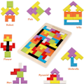 Miniatyrbillede 5 af 5: Træblokke Puslespil Hjerne Teaser Legetøj Tangram Puslespil Intelle