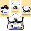 Miniatyrbillede 3 af 5: Sølv/Sort 2 stk. Transparent Rejsetoilettaske PVC Vandafvisende Makeuptaske Bærbar Vandafvisende Toilettaske Pung Cosme