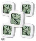 5-pack digital inomhus termometer hygrometer, komfortnivåindikator, liten digital termometer med hög precision