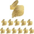 Servettringar i form av löv, 12-pack, guld