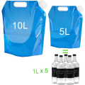 Miniatyrbillede 2 af 5: 3 stk. sammenklappelige vandposer, 1*5L+ 2*10L lommebærbar vandpose