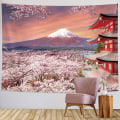 Miniatyrbild 2 av 5: Japansk gobeläng bakgrund Fuji asiatiskt berg fotobanner