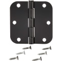 Miniatyrbilde 3 av 5: Matte Svarte Avrundede Dørhengsler 3,5 Tommer x 3,5 Tommer, 4-pakning