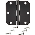 Miniatyrbillede 3 af 5: Matte Sort Afrundede 3,5 Tommer x 3,5 Tommer Dørhængsler, 4-pak
