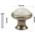 Miniatyrbilde 2 av 5: 1 stk Keramisk Skuffeknagg, 33MM Rund Skuffeknagg, Vintage