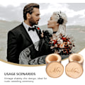 Miniatyrbillede 3 af 4: 2 stk. Mr & Mrs ringboks til vielsesringe i træ