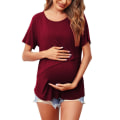 Miniatyrbild 5 av 5: Maternity Toppar Dam Amningströjor Dubbel Lager Kortärmad