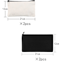 Miniatyrbillede 2 af 5: 2 stk. Canvas Makeup Taske, Tomme Blyanttasker, Multifunktionelle