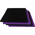 Miniatyrbillede 4 af 5: 2 pakke lilla BLACK 1\" x 12\" x 12\" akustisk kile studie skum så