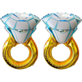 Miniatyrbillede 1 af 5: 2 stk. Guld Forlovelsesring Ballon - Kæmpe Ring Ballon Infla