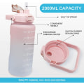 Miniatyrbillede 3 af 5: (Pink) - 2 liters vandflaske, BPA-fri, med motiverende tidsmarkering