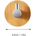 Miniatyrbilde 3 av 5: 8 stk bambus veggkrok, bambus rustfritt stål kroker, bambus selvklebende krok, ingen boring selvklebende håndklekroker for bad, toalett, kjøkken (sølv)