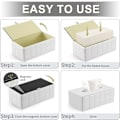 Miniatyrbild 5 av 5: Rektangulär läder servettbox (vit)
