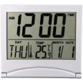 Miniatyrbillede 3 af 5: Folding Portable Desk Top Clock Silver Digital Lcd Temperatu
