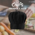 Miniatyrbilde 2 av 5: 2 stk. Elastisk Kokkehatt - Svart, Justerbar Kokkehatt i Bomull Polyester, Profesjonell Voksenhatt for Kjøkken Catering Din