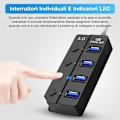Miniatyrbillede 5 af 5: USB 3.0 Hub med separat afbryder og LED-lys, 4-port USB Hub