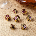 Pikkukuva 4 / 4: D&D Metal Dice Set, 7-osainen metalliset polyhedral-noppasetti (Tumman violetti ja kultainen numero)