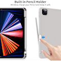 Miniatyrbild 4 av 5: Grått, skyddande fodral för iPad Pro 11-tum (18/20/21/22), med pennhållare, ultratunt trefaldigt smart skydd, stöder Pen C