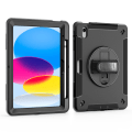 Miniatyrbild 1 av 5: Svart, Fodral för iPad Pro 12.9 2022/2021: Tre-lagers stötsäkert skyddande fodral/fodral för iPad Pro 12.9 tum 6:e/5:e generationen -Pennhållare -Roterande stativ -Handrem/Axelrem