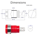 Miniatyrbillede 5 af 5: 10 stk. Hun-Bananstikkontakt - 4mm Hun-Bananstikkontakt Bindingspost Adapter Panel/Chassis Loddetype