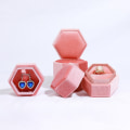 Miniatyrbillede 3 af 5: Fløjlsringæske Dobbelt Slot Hexagonal Ringæske, Sort Pink 2 Pie