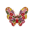 Miniatyrbilde 1 av 3: Rhinestone patchwork blomster sommerfugl brosje