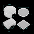 Miniatyrbillede 2 af 5: 10 stk. Coaster Resin Molds Sæt Silikone Coaster Opbevaringsboks M