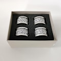 Miniatyrbilde 5 av 5: 4 krystallglass serviettringer, serviettringer med knust diamant