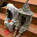 Miniatyrbild 4 av 4: Häxträdgårdslampa Halloween Dekorationer Häxa Ghoul Staty Sol