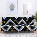 Miniatyrbillede 1 af 4: Strækbar armløs sofaovertræk, Universal armløs sofaovertræk Alle dækket sammenklappelig sofa beskytter, Nem at installere og rengøre, 3 sæder Clic Clac overtræk, Sort diamant