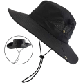 Miniatyrbild 3 av 5: Andningsbar bred hatt utomhus UPF 50+ solskydd mesh safari C