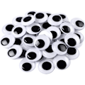Miniatyrbillede 1 af 5: 200 stk. (20 mm) Wiggle Eyes Selvhæftende Sort Hvid Googly E